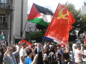 De militants PRCF dans une manifestation de solidarité avec le peuple palestinien