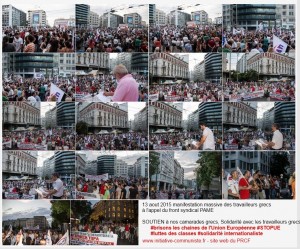 PAME 13 aout 2015 manifestation grèce