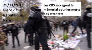 COP21 les CRS piétinent le memorial place de la république