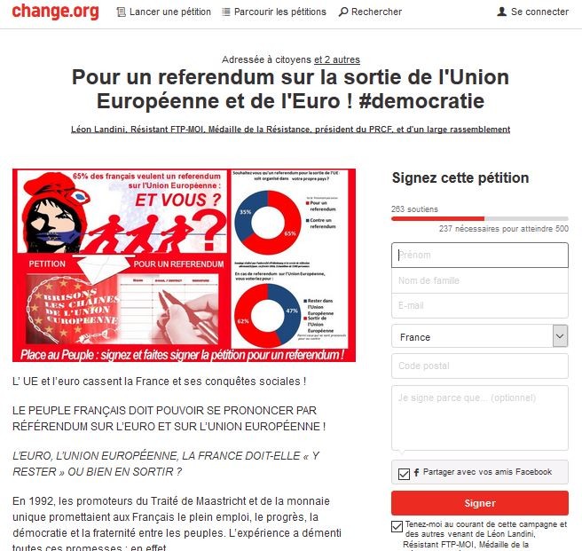 capture d'écran pétition change.org