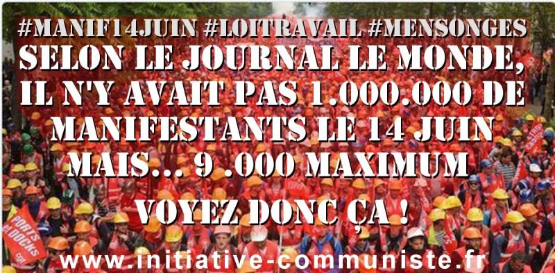 les chiffres bidons du Monde manifestation paris 14 juin