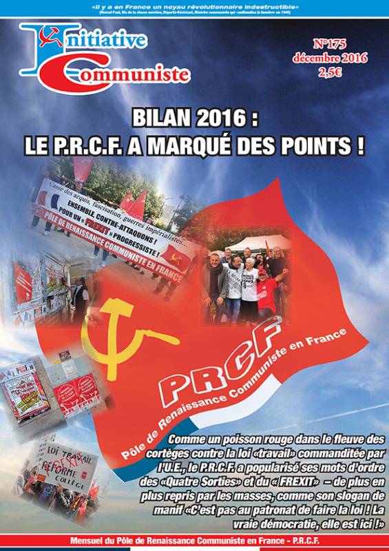 Une- mensuel - initiative communiste -175 - décembre 2016