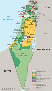 Carte Palestine Israël
