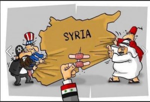 Caricature Impérialisme : le sionisme et les USA en Syrie 