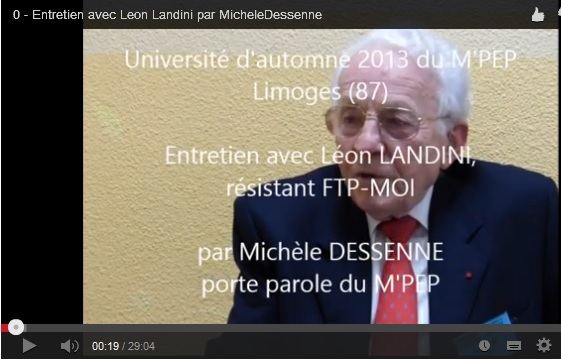 Vidéo: Entretien avec Léon LANDINI, résistant FTP MOI