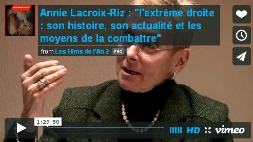 (Vidéo) A Lacroix Riz L’extrême droite: son histoire, son actualité et les moyens de la combattre.