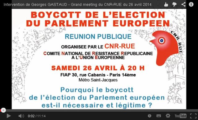 [vidéo]  CNR-RUE lance la campagne de boycott de l’élection européenne : le meeting en vidéo