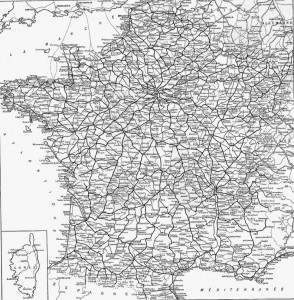 carte du réseau ferré 1921 france