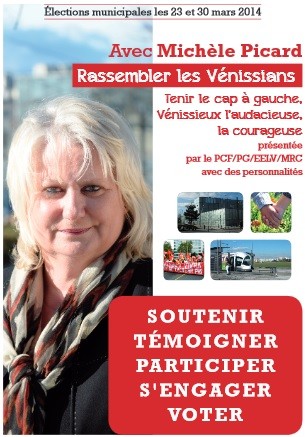 Vénissieux : soutien à la liste de Michèle PICARD  ….