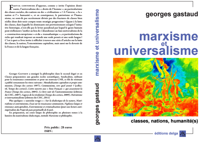 Couverture marxisme et universalisme georges gastaud