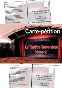 carte petition théatre traversière