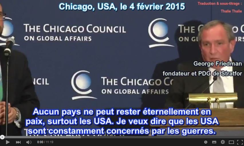 Vidéo VSTFR : George Friedman (STRATFOR) dévoile les plans de l’impérialisme US pour contrôler l’Europe !