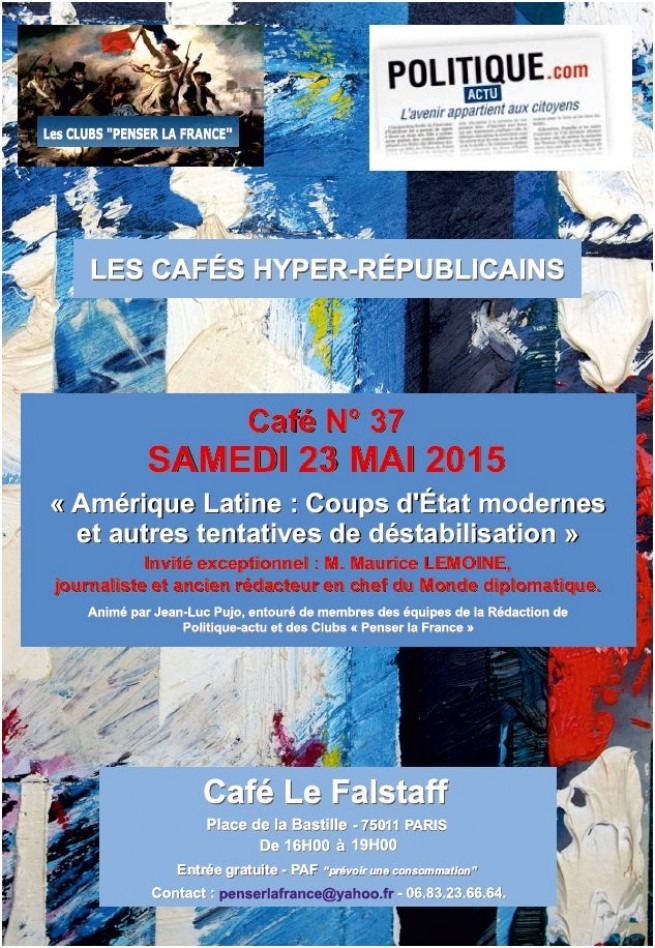 37e Café Hyper-Républicain, 23 Mai 16-19h, Falstaff PARIS