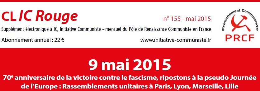 CLIC rouge mai 2015 –  [supplément électronique gratuit à Initiative Communiste – abonnez vous à IC !]