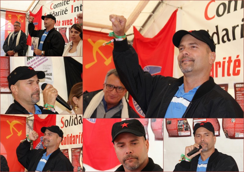Gerardo Hernandez - Stand du PRCF - fête de l'Humanité 2015