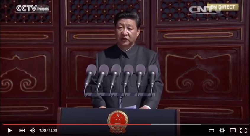 Vidéo : Discours du président chinois Xi Jinping lors du défilé de la Journée de la Victoire  – 70e anniversaire de la victoire sur le fascisme