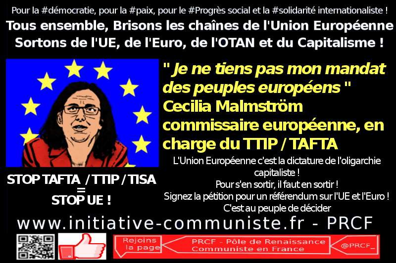 L’Europe est une dictature : « je ne prend pas mon mandat du peuple » Cecilia Malmström  #stoptafta #ttip #GMT #UE