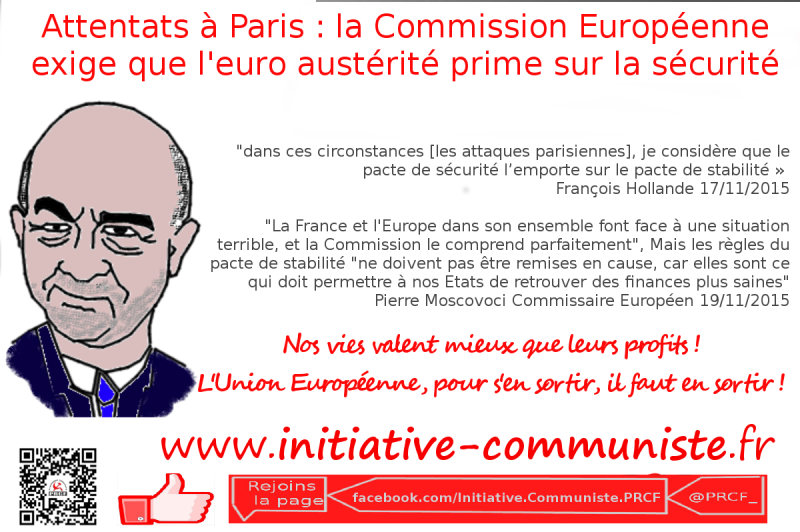 Attentats à Paris : la Commission Européenne exige que le pacte d’austérité prime sur la sécurité