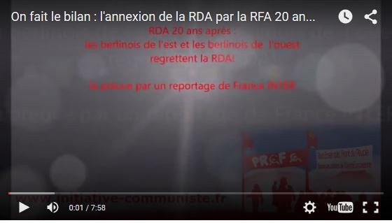 #vidéo : 20 ans après, les allemands font le bilan de l’annexion de la RDA, et il est négatif !