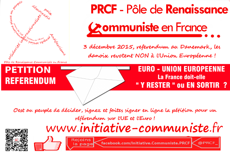 Referendum sur l’Union Européenne les Danois votent NON ! Mobilisons nous pour un référendum en France !