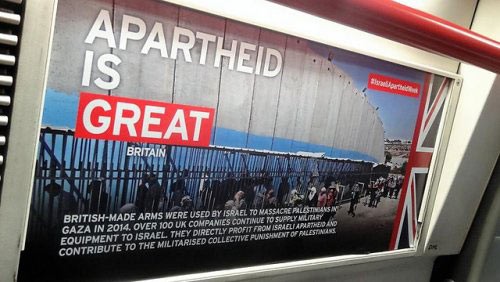 Le métro de Londres accueille une campagne dénonçant « l’apartheid israélien »