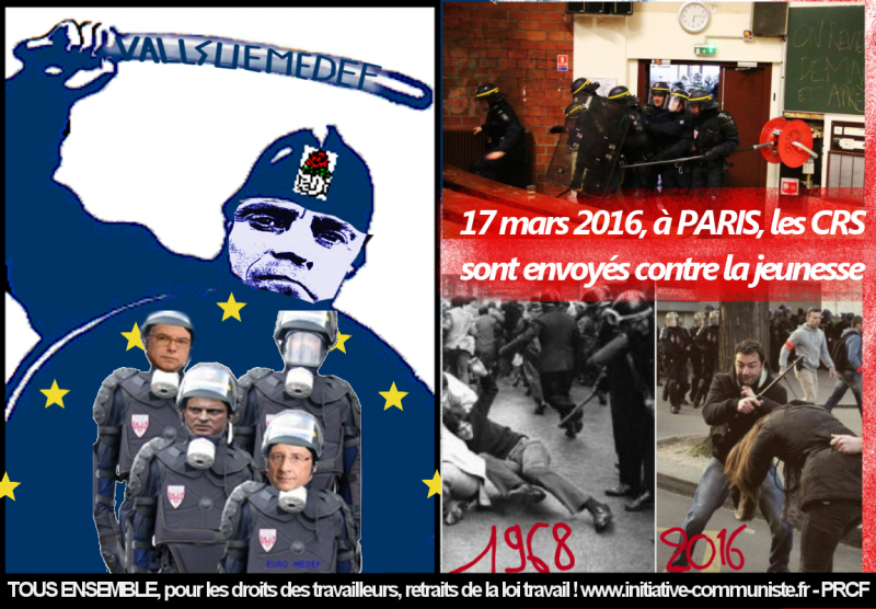#greve31mars STOP à la répression policière – communiqué des JRCF