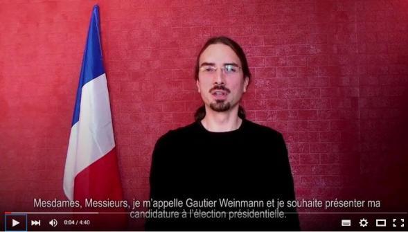 Gautier Weinmann : un rouge propose d’être candidat à la présidentielle.
