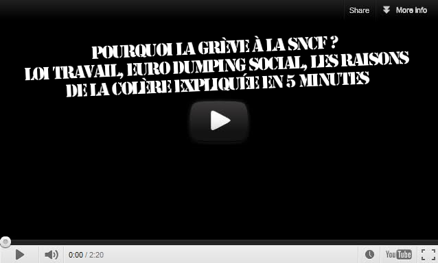 #vidéo Pourquoi la grève à la SNCF ? 5 minutes pour comprendre pourquoi #jesoutienslagrève #CCN #loitravail