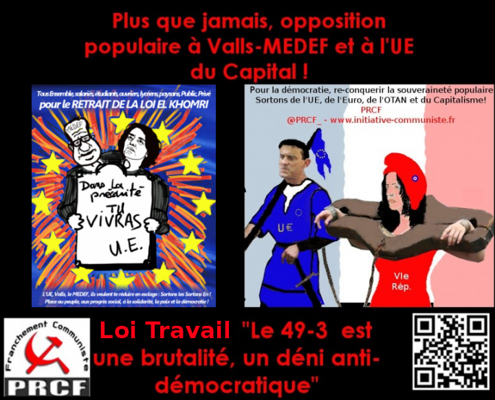 Après le nouveau 49/3 de Valls-MEDEF, contre la régression sociale, la fascisation et l’euro-dissolution de la nation, la résistance continue pendant l’été et s’accentuera encore à la rentrée  !