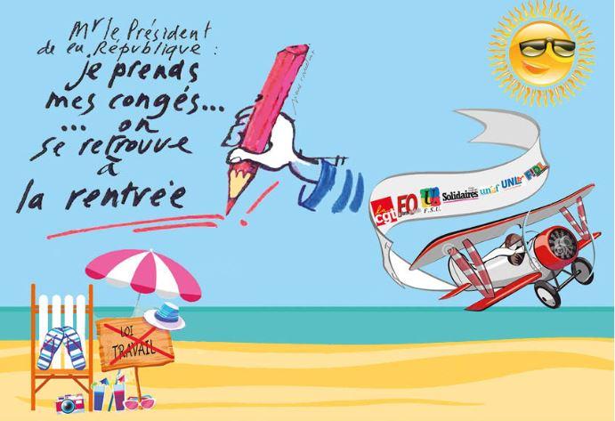 Envoyez votre carte postale pour le retrait de la Loi Travail  à Hollande ! C’est gratuit !