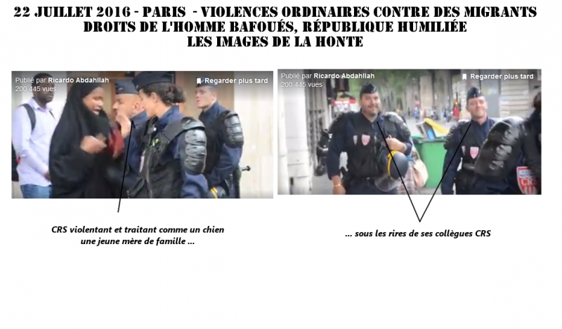 A Paris, la vidéo de la honte de la violence d’un CRS contre des migrants #droitsdelhomme