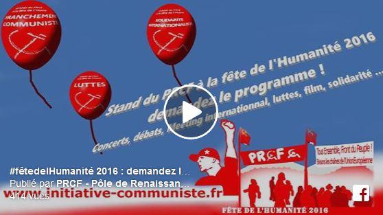Stand du PRCF à la #fêtedelHumanité 2016 : le #clip #programme