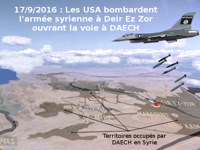 Washington soutien DAECH : la coalition reconnait avoir bombardé l’armée combattant l’EI à Deir ez zor