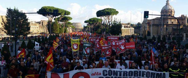 Grève générale en Italie. Pour le NON à l’euro reforme constitutionnelle Renzi mobilisation avec le Fronte Popolare !