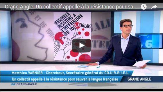 Vidéo : pourquoi le français est menacé ? pourquoi faut il le défendre ? le COURRIEL invité de TV5 monde