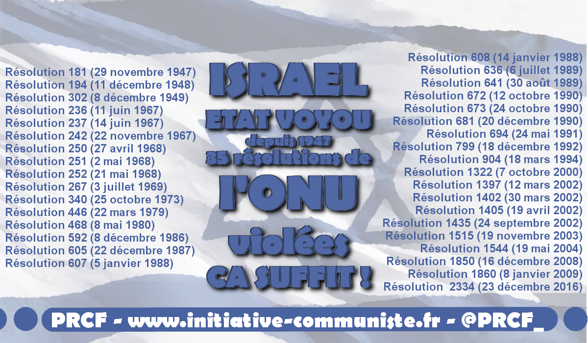 Avec la résolution 2334 Israël viole 35 résolutions de l’ONU #israel