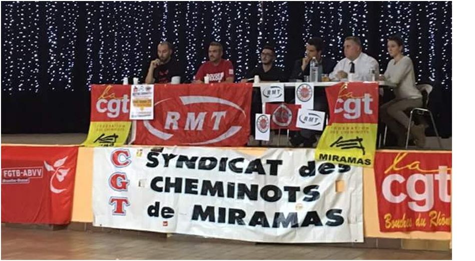 France, Belgique, Grande Bretagne : convergence internationale à Miramas contre l’euro destruction du service public ferroviaire #CGT #RMT #CGSP