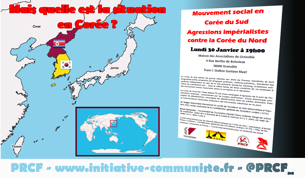 Quelle est la situation en Corée ? une conférence à Grenoble le 30 janvier 2017 !