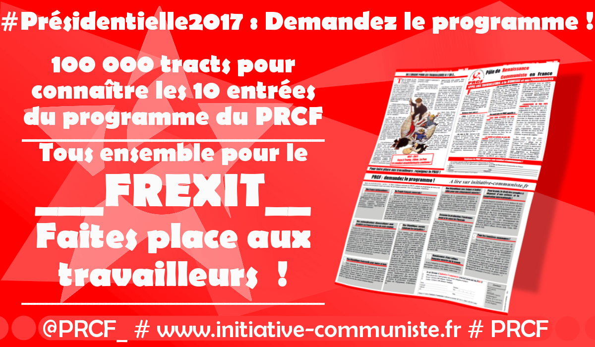 Présidentielle 2017 L’Appel aux travailleurs à la jeunesse, aux progressistes !