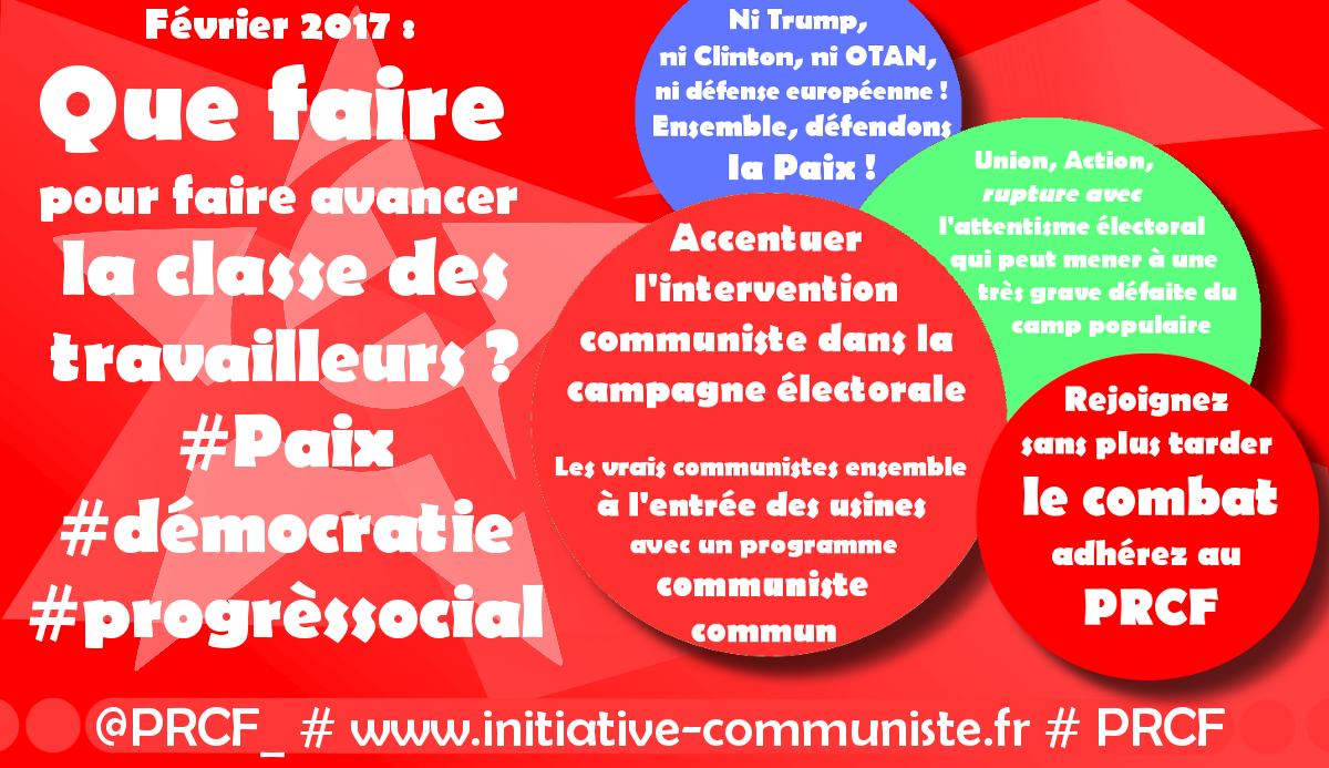 Campagne présidentielle, lutte … que faire pour faire avancer la classe des travailleurs ? – mobilisez vous avec le PRCF