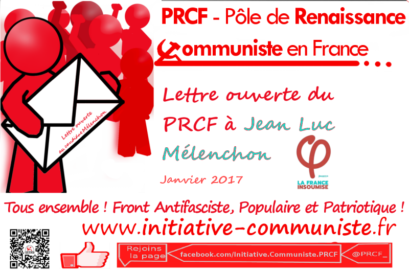 #JLM2017 Lettre ouverte du PRCF à Jean Luc MELENCHON – 3 février 2017