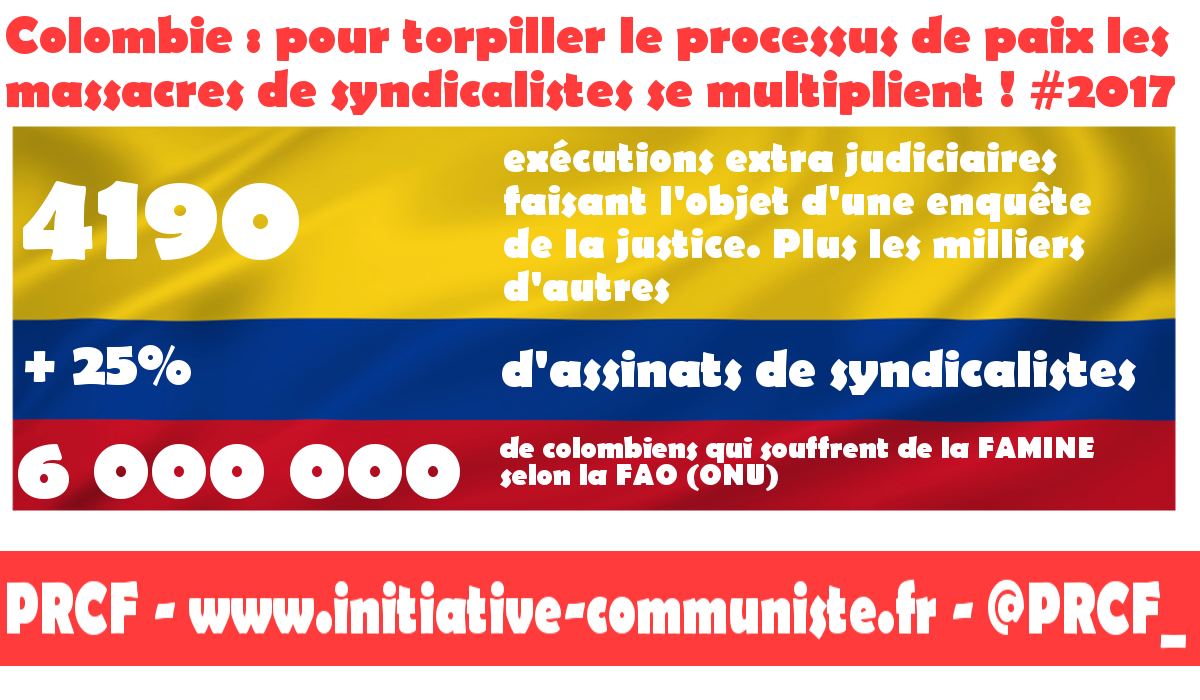 Pour stopper la paix, les paramilitaires intensifient les assassinats de syndicalistes en Colombie !