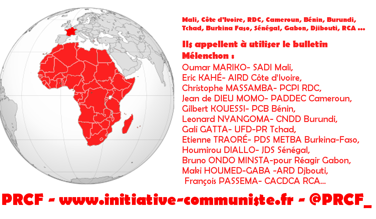 L’AFRIQUE INSOUMISE invite les Africains de France à voter pour Jean-Luc MÉLENCHON le 23 avril 2017