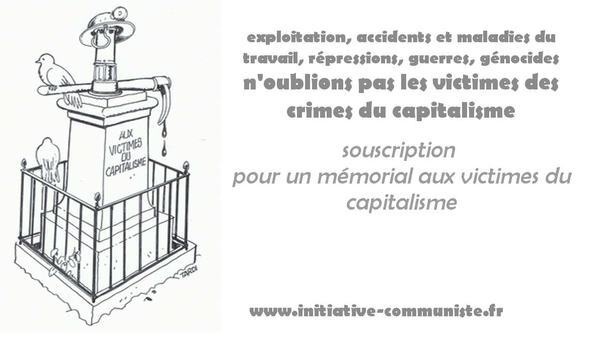 Memorial des crimes du capitalisme : la souscription est lancée