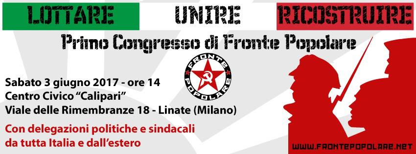 Italie : 1er congrès du Fronte Popolare « Lutter, Unir, Reconstruire »