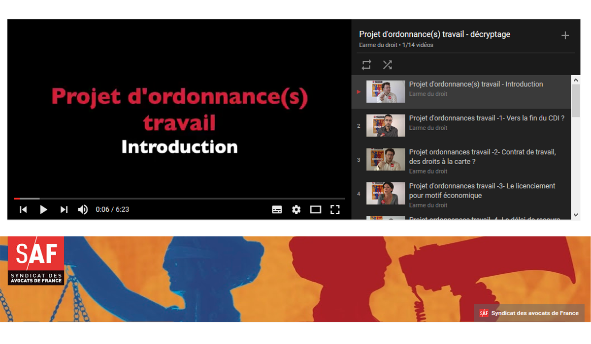 Qu’est-ce que les ordonnances Macron en 10 vidéos avec le Syndicat des Avocats de France
