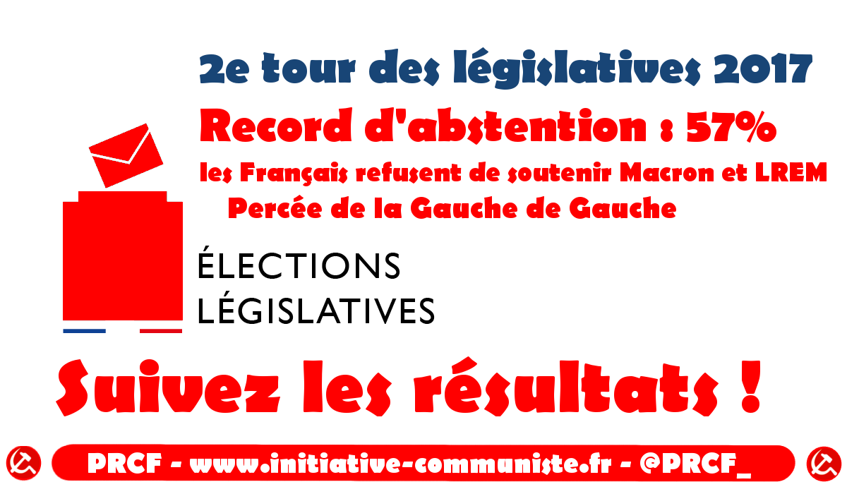 #législatives2017 : 57% d’abstention, les Français refusent de soutenir Macron et LREM, Percée de la gauche de gauche