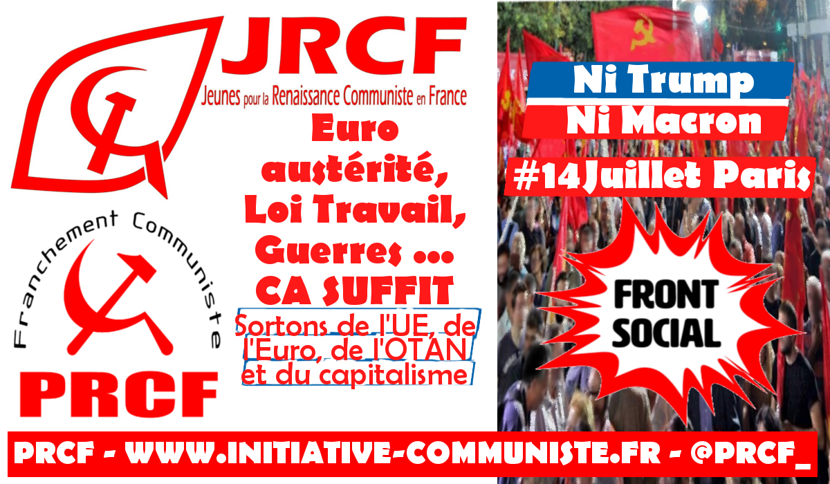 Les jeunes communistes appellent à rejoindre la manifestation du 14 juillet #FrontSocial