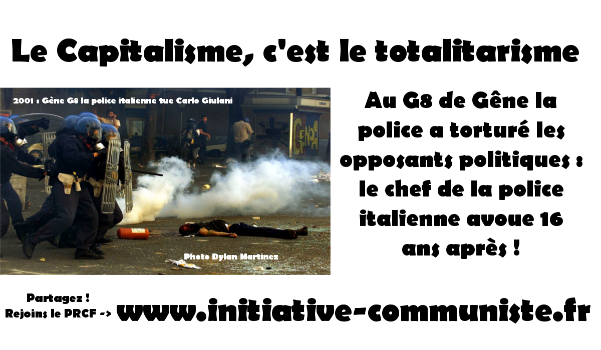 Au G8 de Gêne la police a torturé les opposants politiques : le chef de la police italienne avoue 16 ans après !