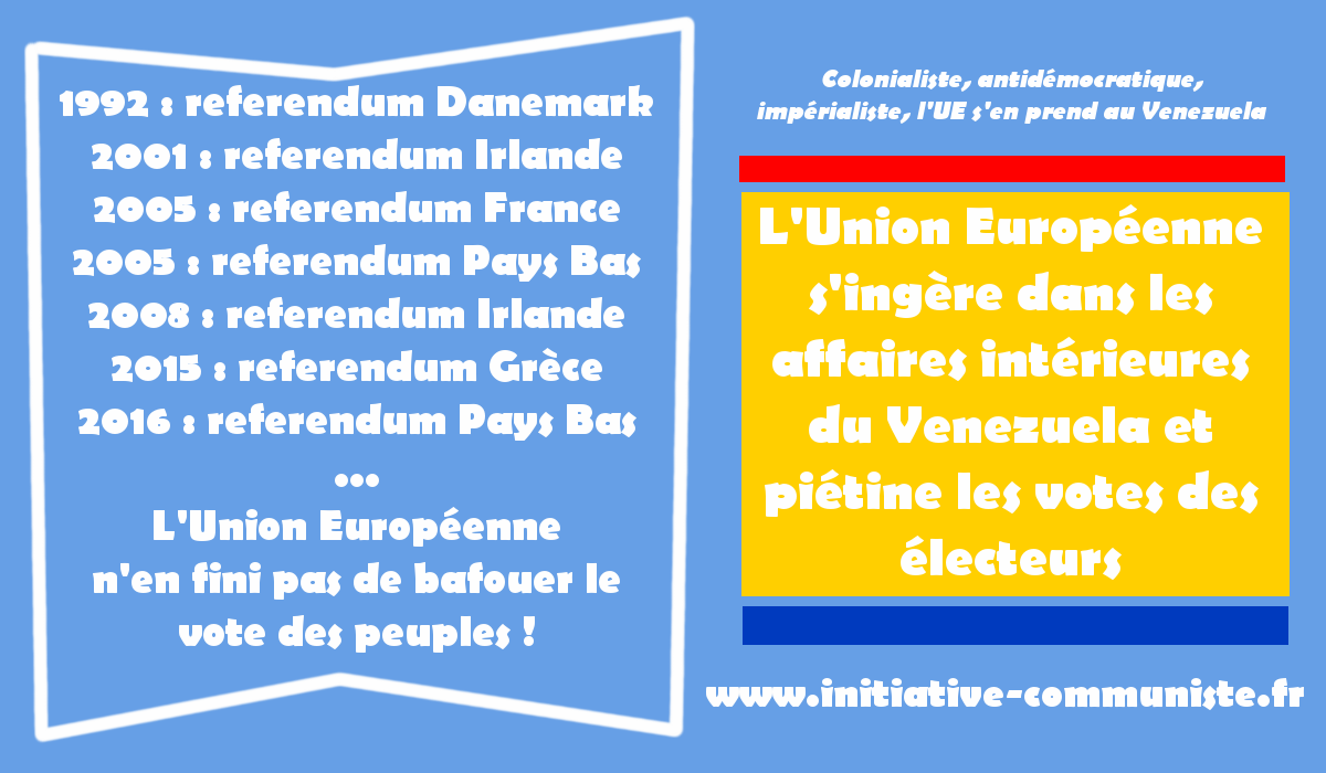 Ultimatum de l’UE à Maduro :l’Union Européenne c’est la politique impérialiste de la canonnière.